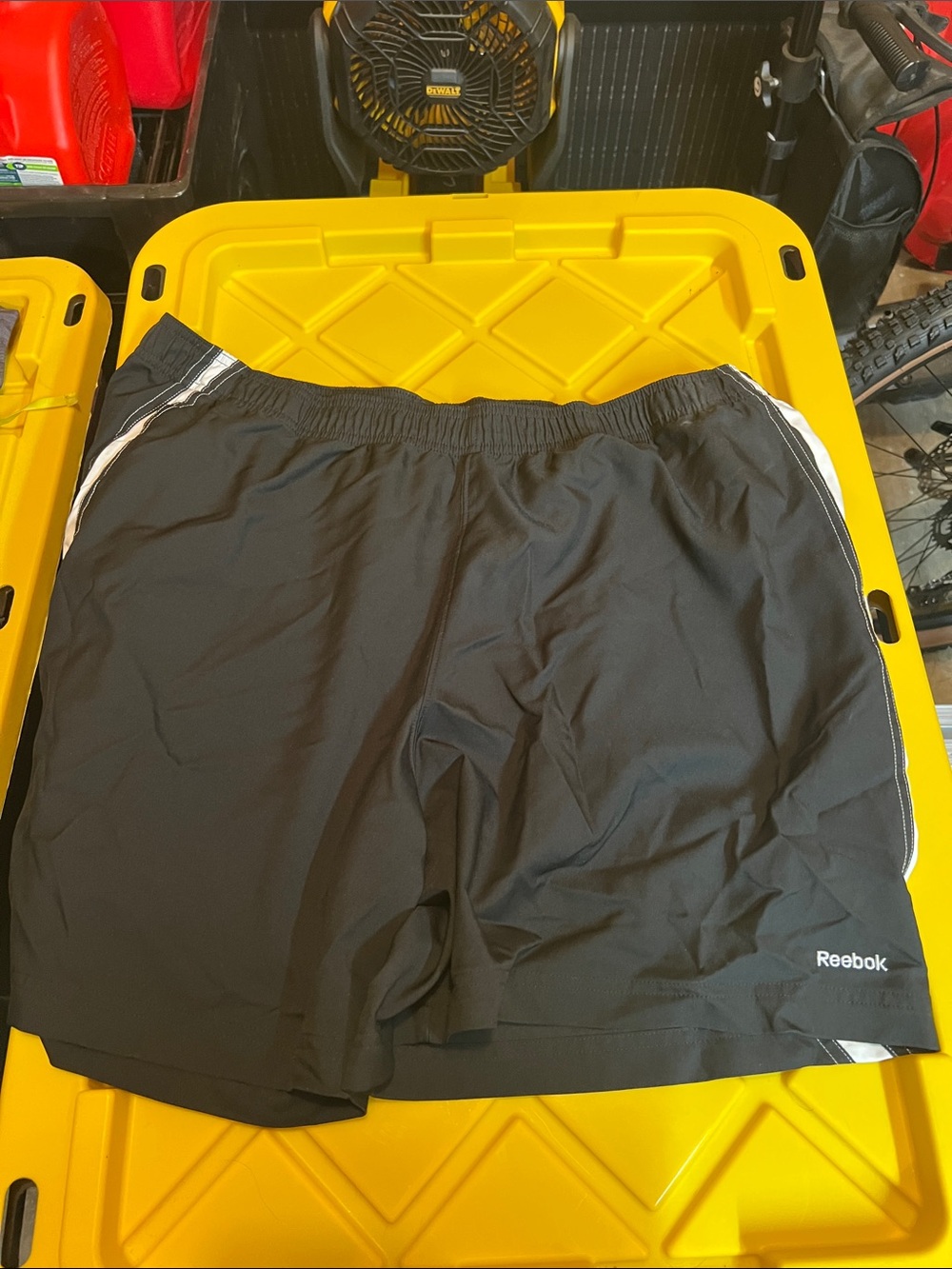 Reebok Black Athletic Shorts with White Trim